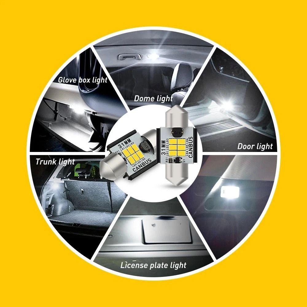 Super Bright LED Interior Bulbs For Car Truck Dome Light 31mm Festoon 6