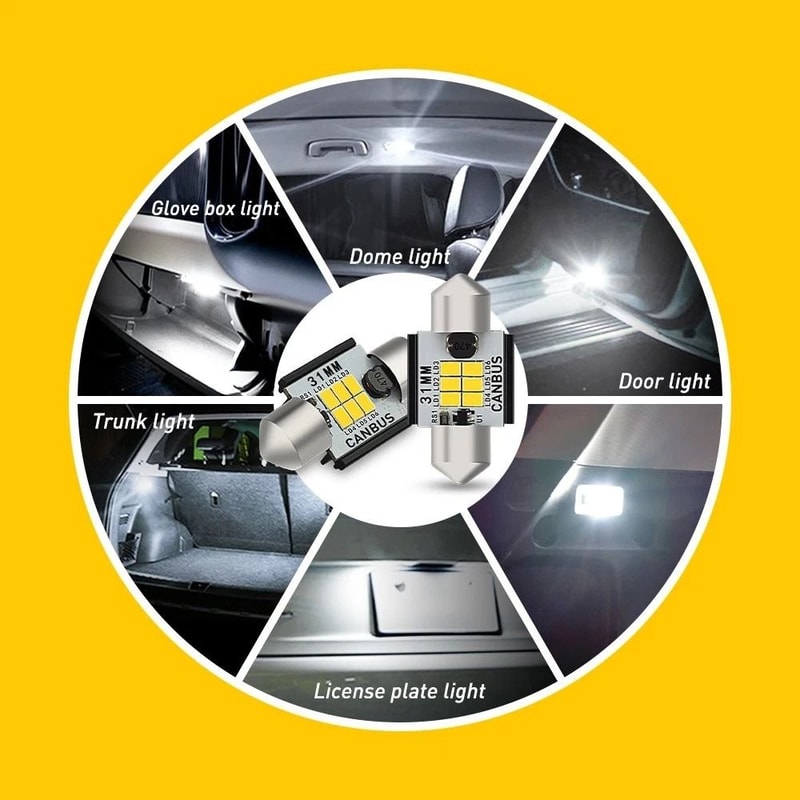 Super Bright LED Interior Bulbs For Car Truck Dome Light 31mm Festoon 6