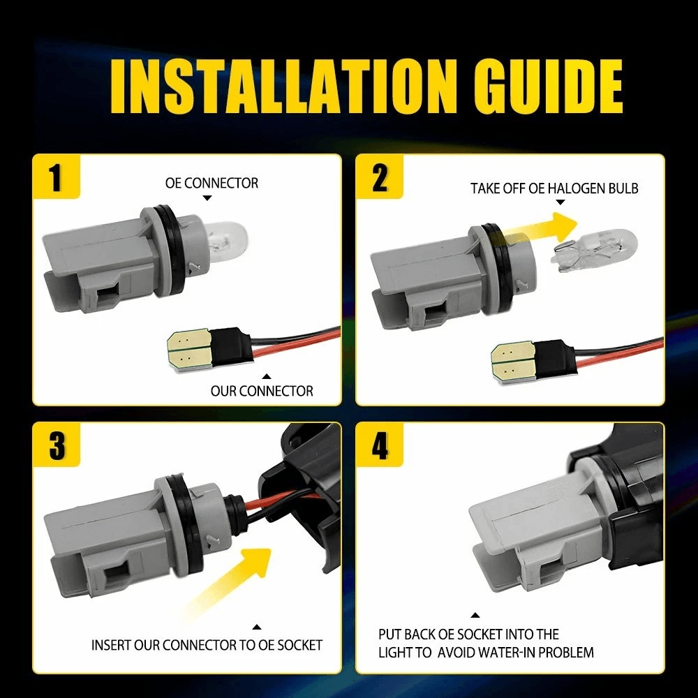 Coupe Clear Lens LED Side Marker Light High Brightness Waterproof EnergySaving 10