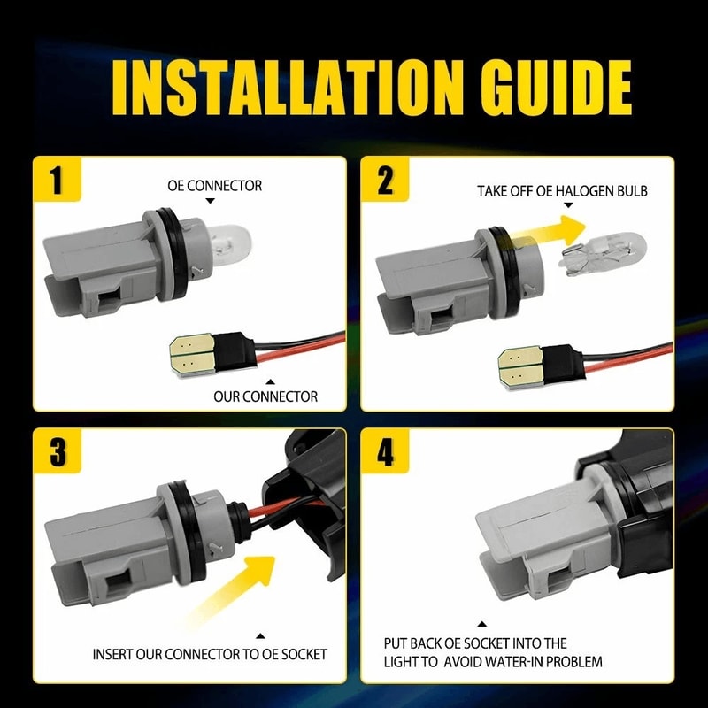 Coupe Clear Lens LED Side Marker Light High Brightness Waterproof EnergySaving 10