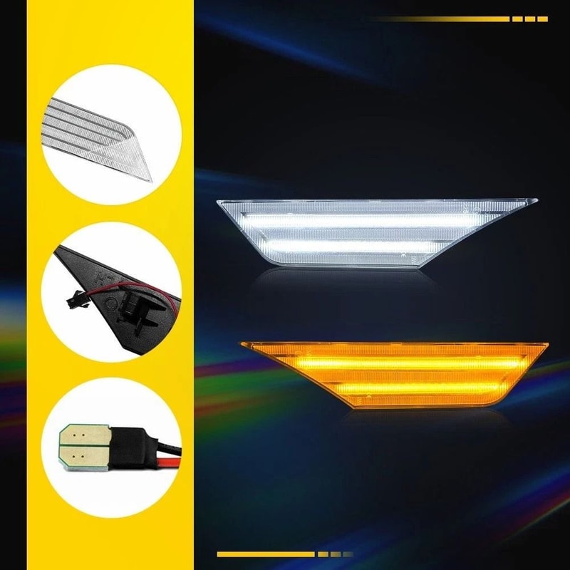Coupe Clear Lens LED Side Marker Light High Brightness Waterproof EnergySaving 9