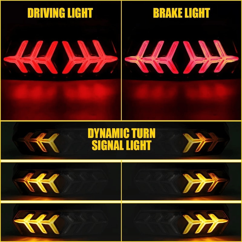 LED Integrated Motorcycle Brake Tail Light With Turn Signals 2