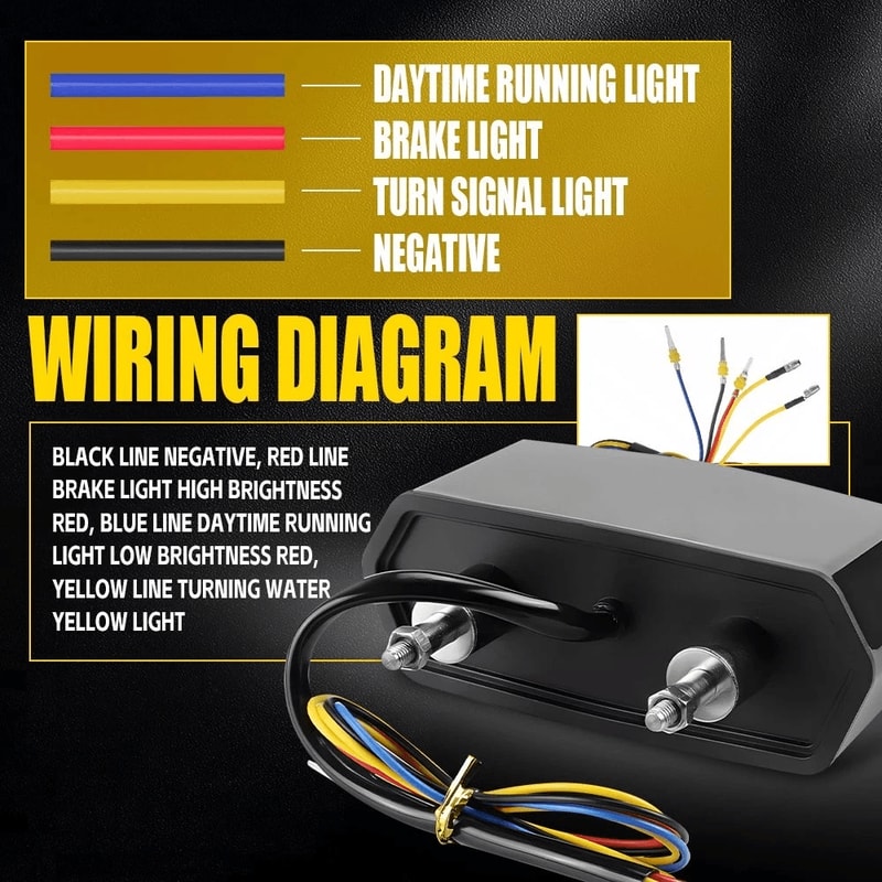 LED Integrated Motorcycle Brake Tail Light With Turn Signals 4
