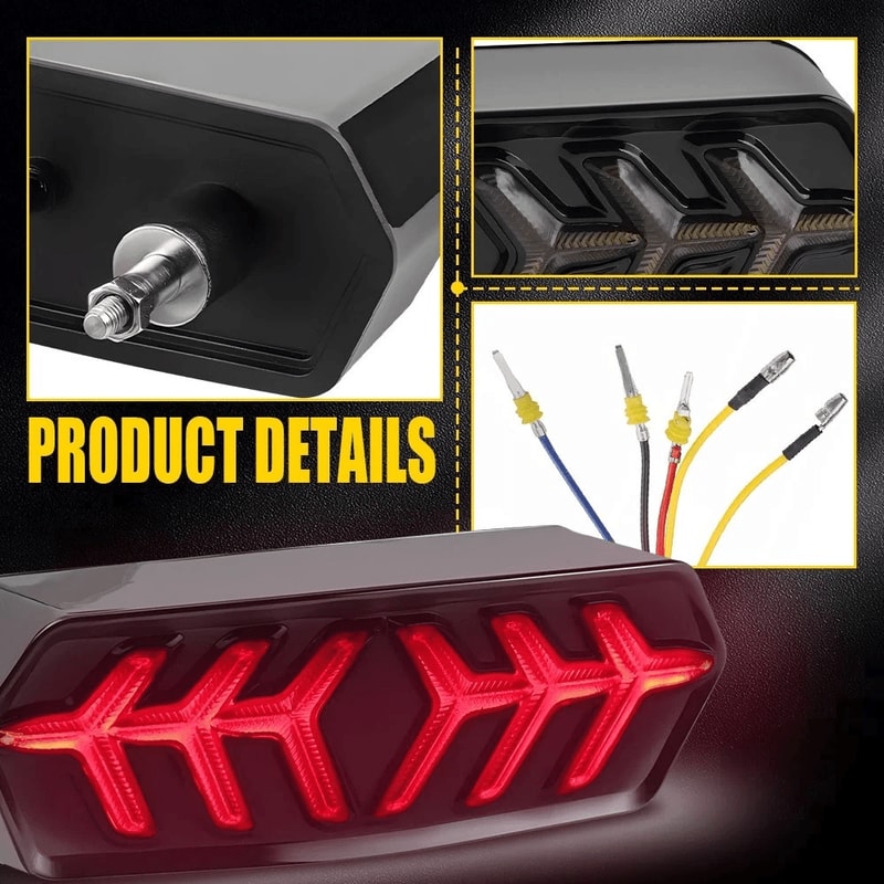 LED Integrated Motorcycle Brake Tail Light With Turn Signals 5