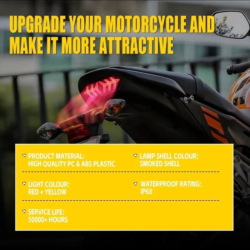 LED Integrated Motorcycle Brake Tail Light With Turn Signals 8