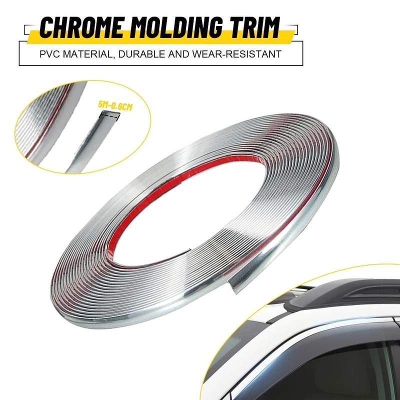 Wide Automotive Chrome Molding Trim Universal Trunk Body Side Bumper Strip 1
