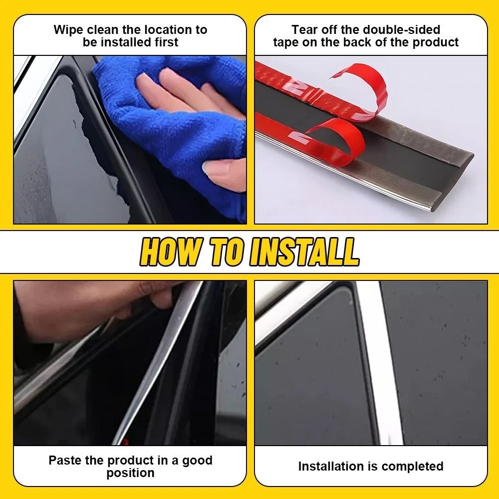 Wide Automotive Chrome Molding Trim Universal Trunk Body Side Bumper Strip 6