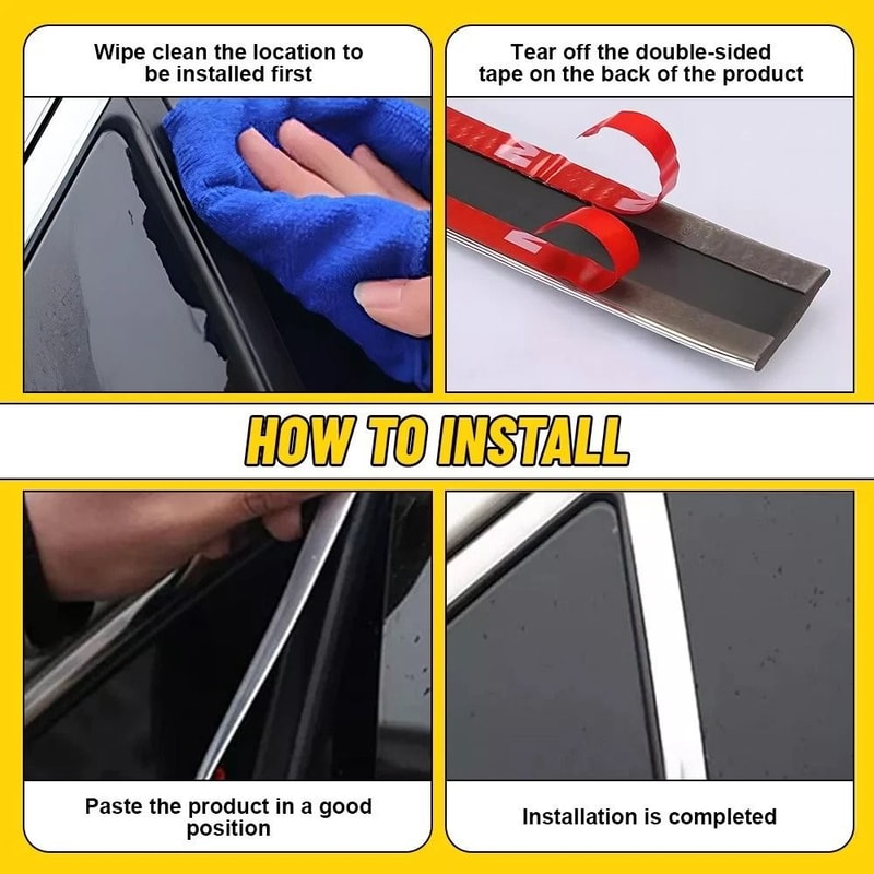 Wide Automotive Chrome Molding Trim Universal Trunk Body Side Bumper Strip 6