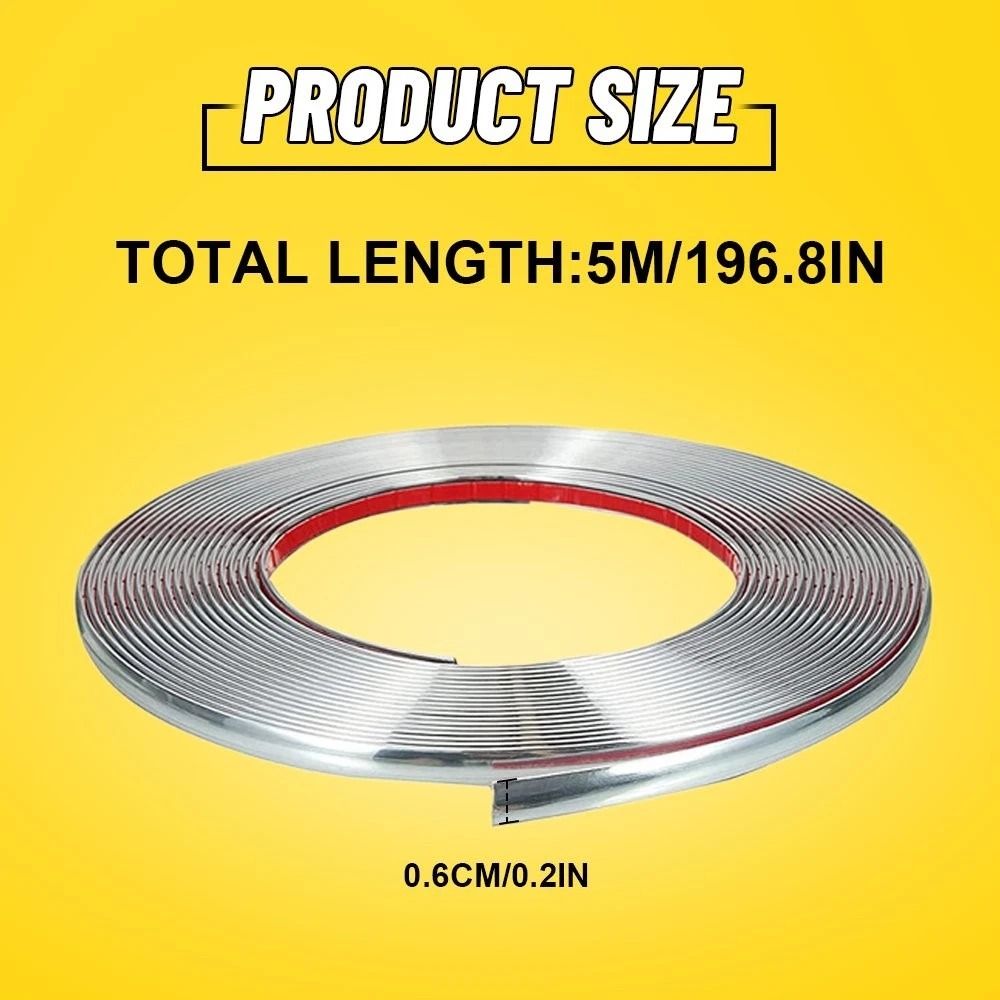 Wide Automotive Chrome Molding Trim Universal Trunk Body Side Bumper Strip 9