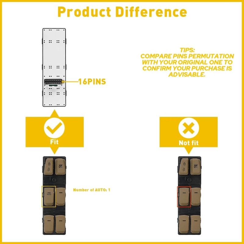 Front Left E Master Power Window Switch 5