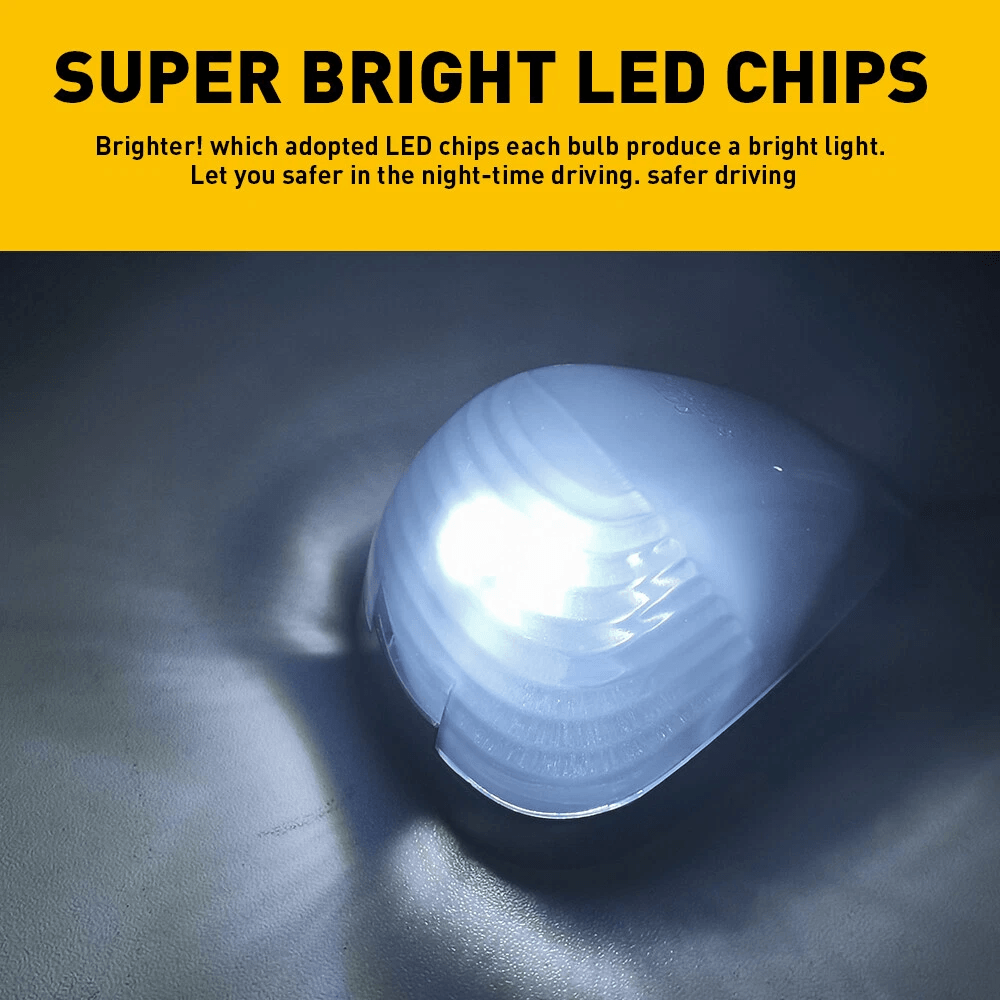 White LED Cab Smoke Roof Marker Running Lights Bright And Durable 2