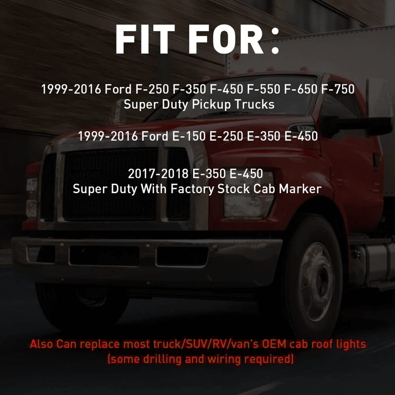 White LED Cab Smoke Roof Marker Running Lights Bright And Durable 4