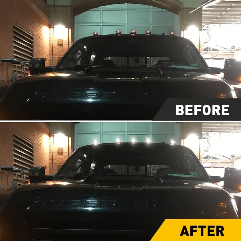 White LED Cab Smoke Roof Marker Running Lights Bright And Durable 7