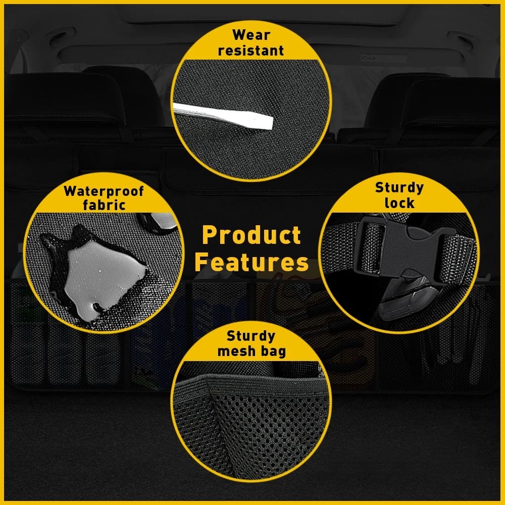 Back Seat Car Organizer Rear Storage Bag 8Pocket Mesh Net Holder 2