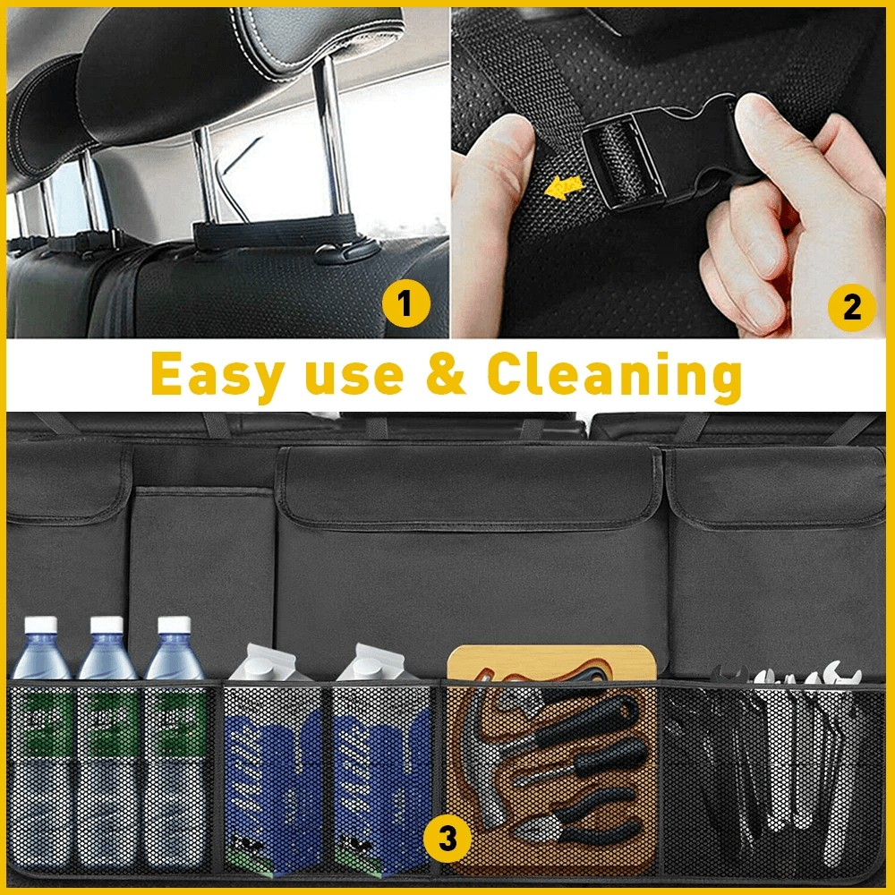 Back Seat Car Organizer Rear Storage Bag 8Pocket Mesh Net Holder 6
