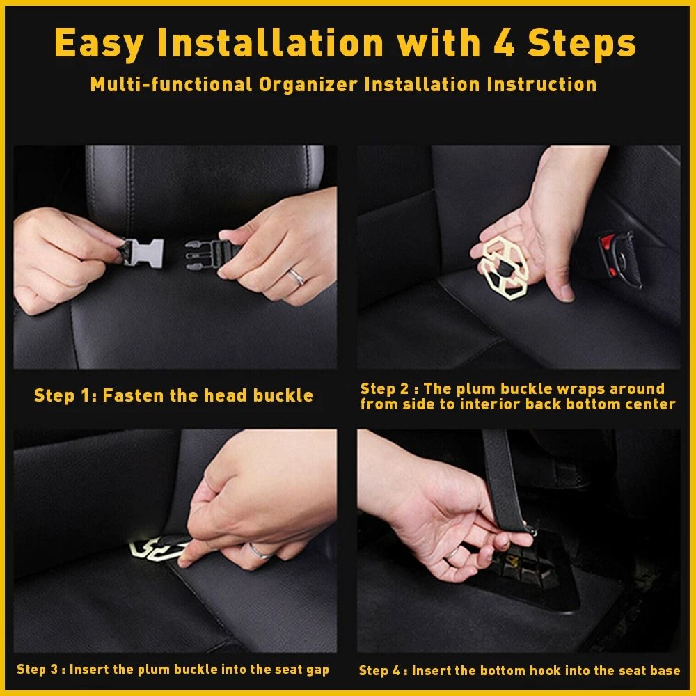 Back Seat Car Organizer Rear Storage Bag 8Pocket Mesh Net Holder 8