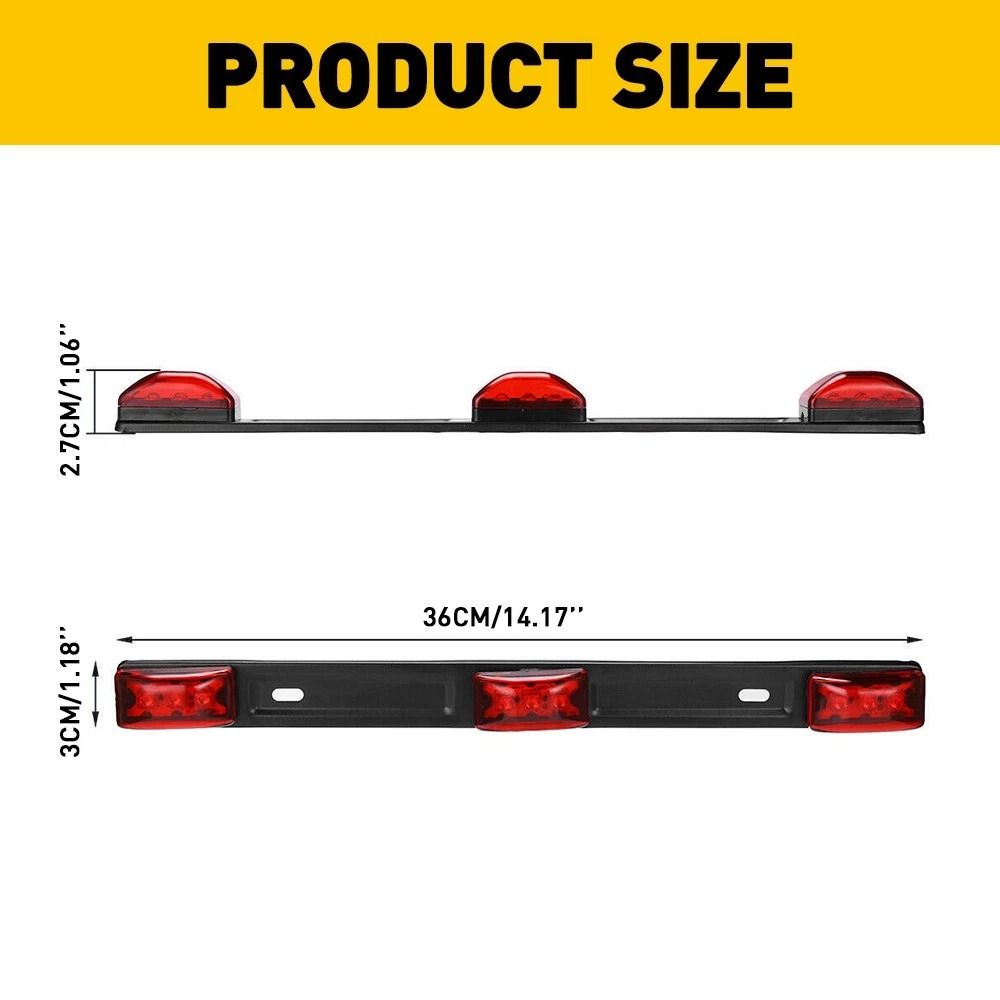 Bright RedAmber Dually Bed Side Fender Light LED Tail Light UV Treated ABS 8