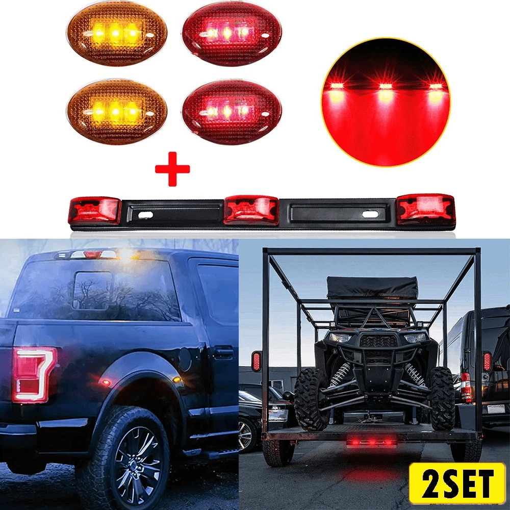 Bright RedAmber Dually Bed Side Fender Light LED Tail Light UV Treated ABS 13