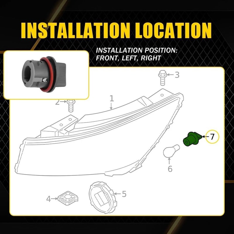 HighQuality Front Turn Signal Socket ABS Copper Easy Install Stable And Tested 7