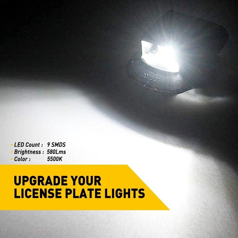 Waterproof LED License Plate Light White Durable Car Illumination 5