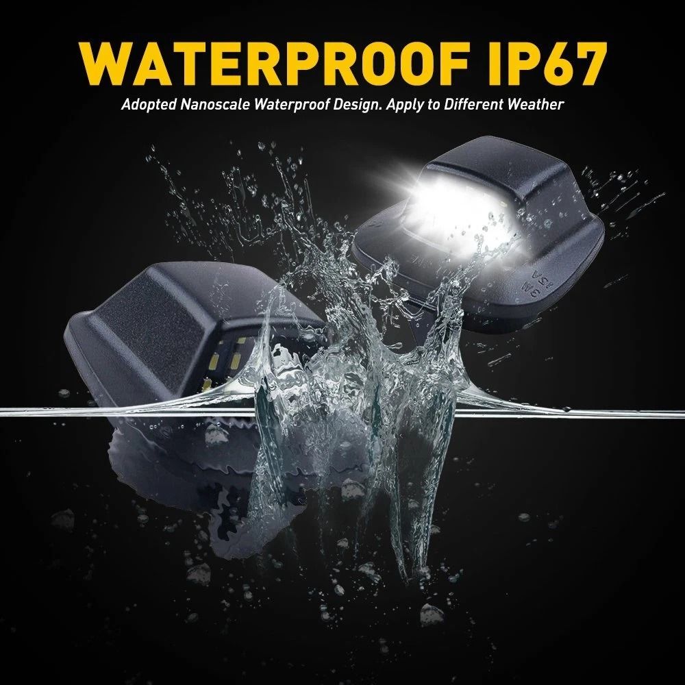 Waterproof LED License Plate Light White Durable Car Illumination 6