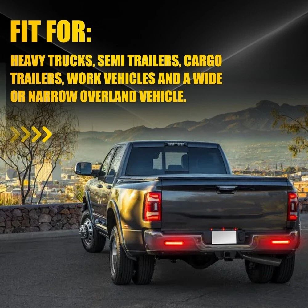 LED Truck Trailer Brake Stop Light With RedAmber Oval DRL Flowing Turn Signal 2