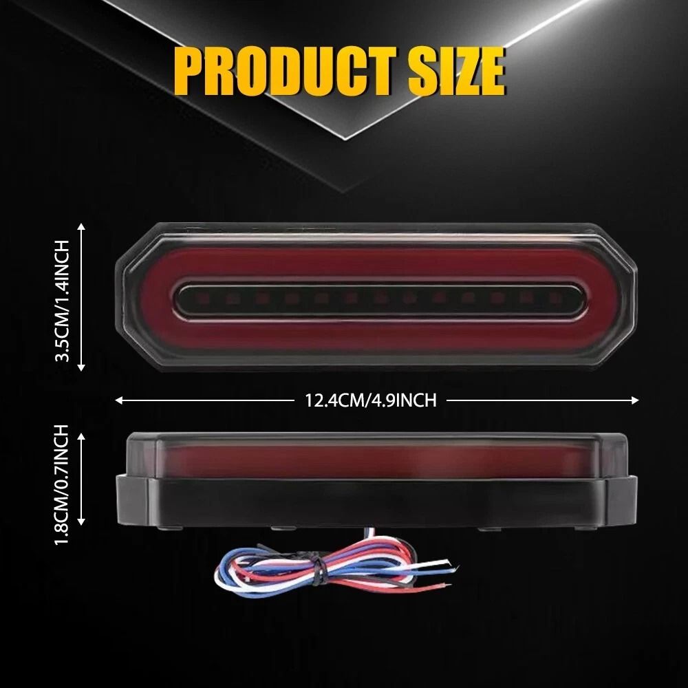 LED Truck Trailer Brake Stop Light With RedAmber Oval DRL Flowing Turn Signal 3