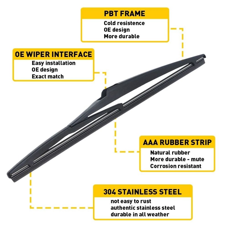 NEW Rear Wiper Blade Perfect Fit For Vehicles LongLife Natural Rubber Blades 7
