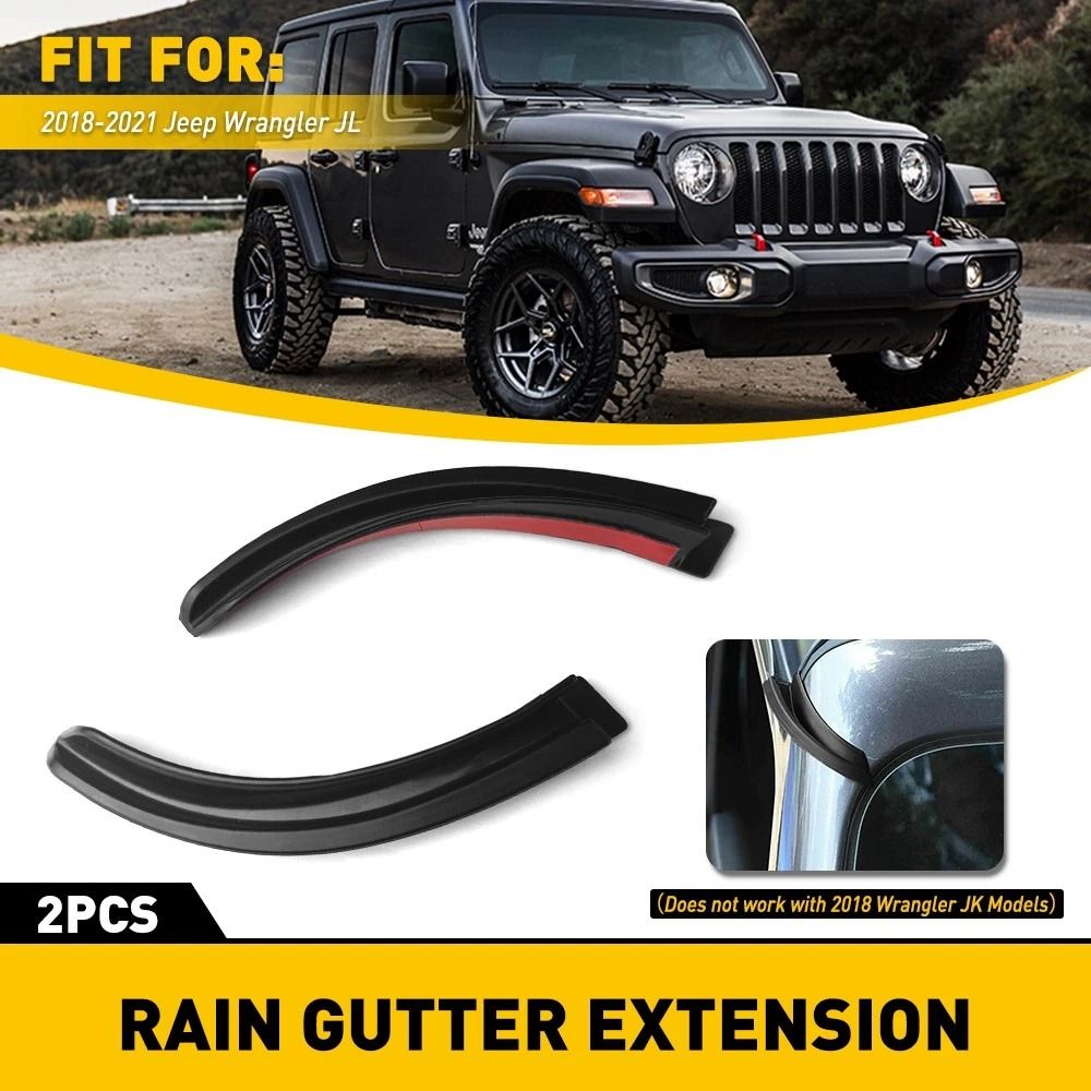 ABS Water Rain Gutter Extension For Jeep Wrangler JL Durable Hardtop Rain Diverter Quick Installati 9