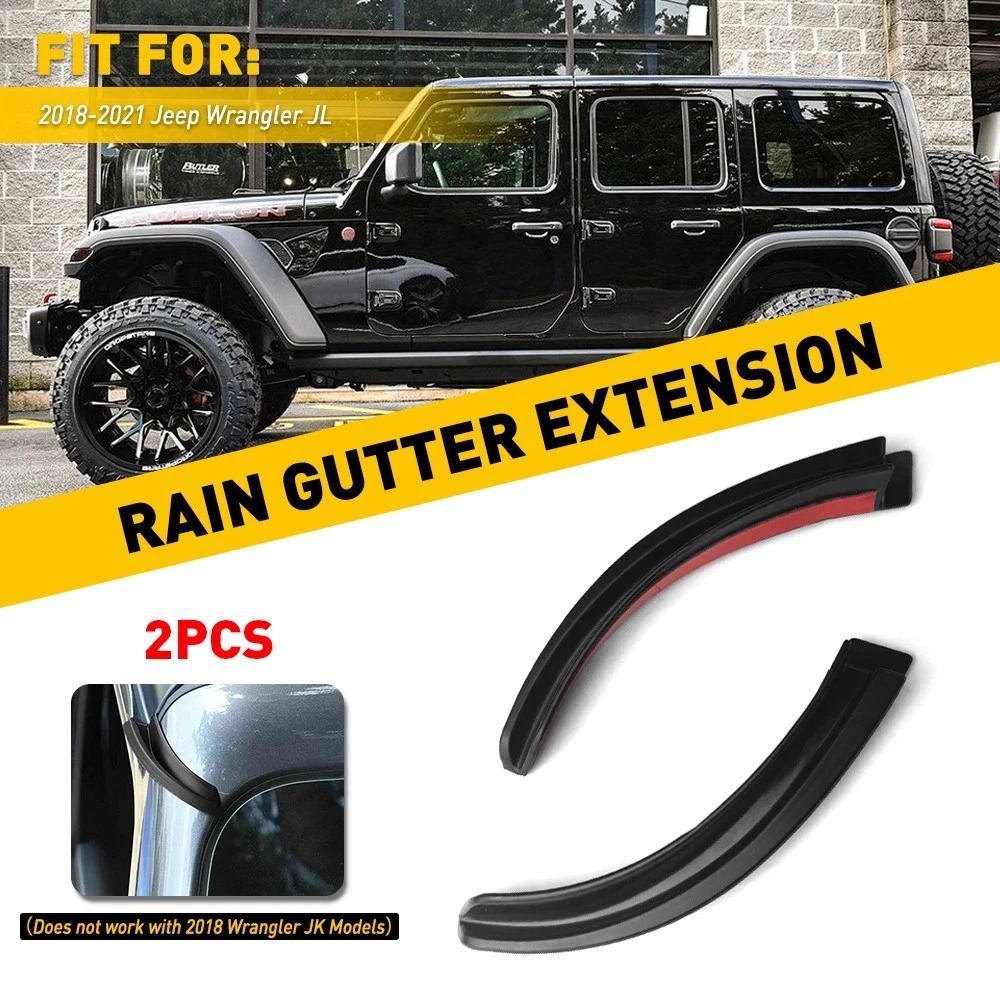 ABS Water Rain Gutter Extension For Jeep Wrangler JL Durable Hardtop Rain Diverter Quick Installati 4