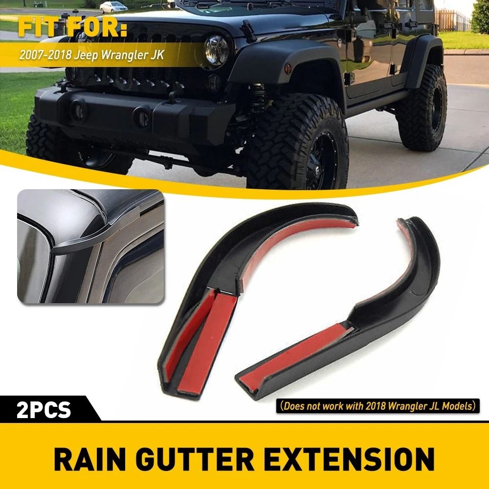ABS Water Rain Gutter Extension For Jeep Wrangler JL Durable Hardtop Rain Diverter Quick Installati 10