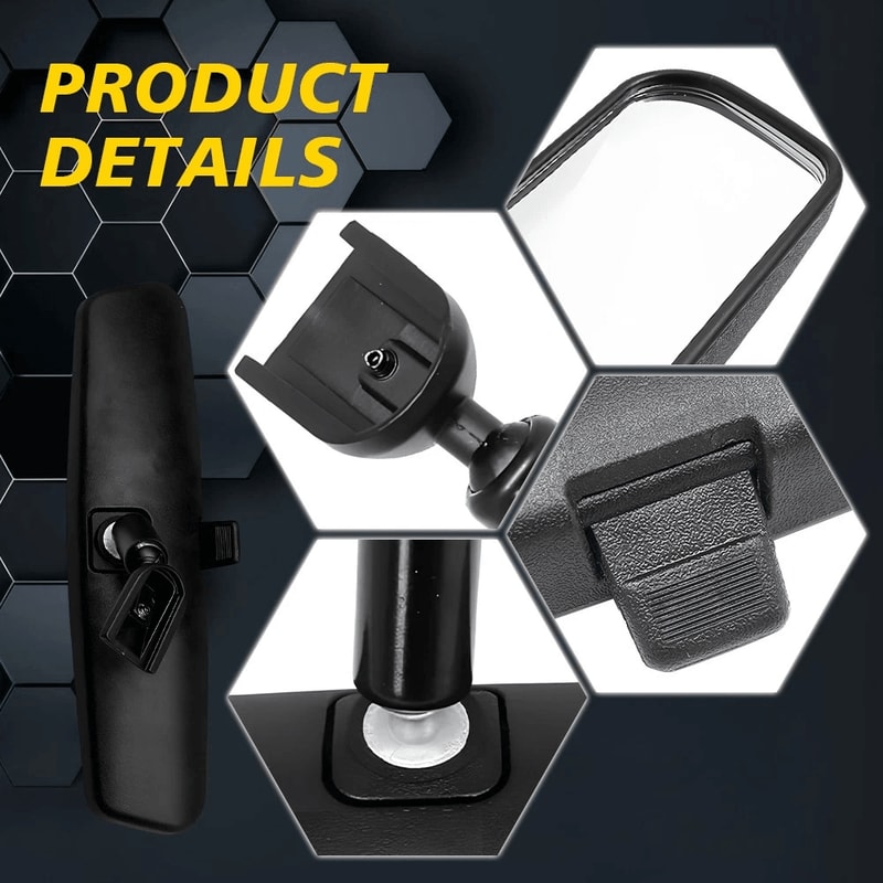 Premium Black Interior Rear View Mirror Eliminates Blind Spots AllWeather Ready 4
