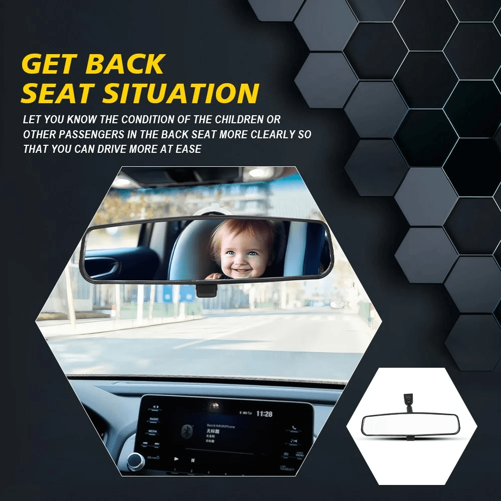 Premium Black Interior Rear View Mirror Eliminates Blind Spots AllWeather Ready 6