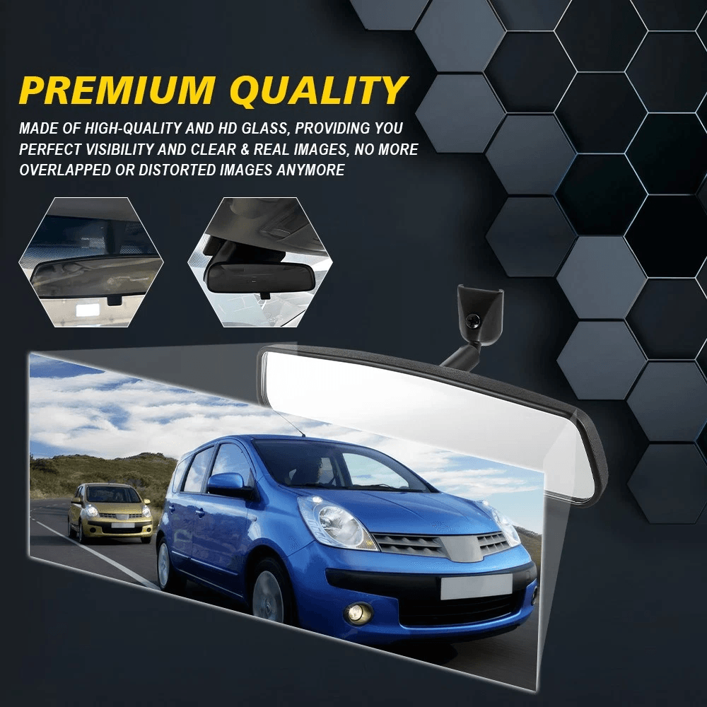 Premium Black Interior Rear View Mirror Eliminates Blind Spots AllWeather Ready 7