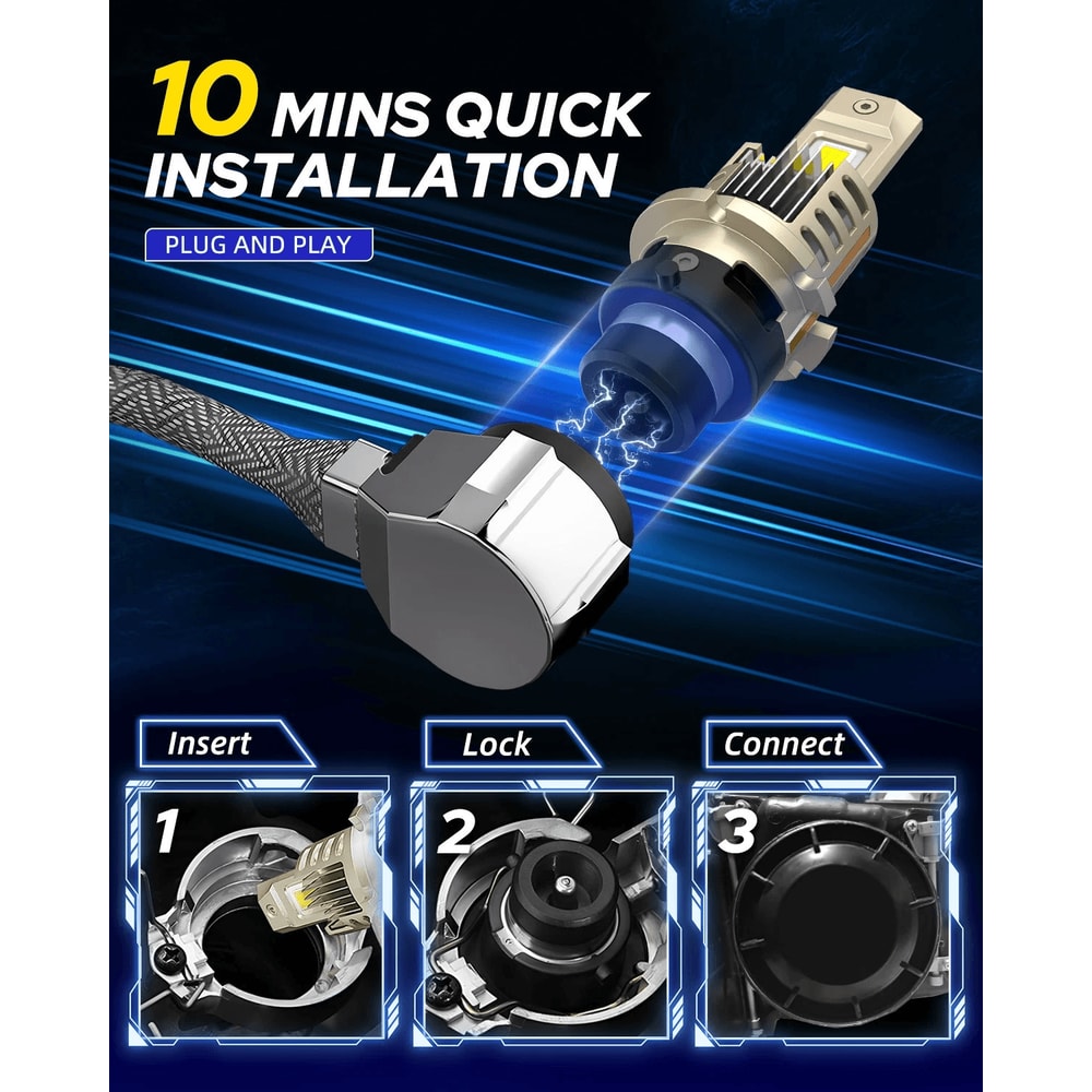 Super White Conversion Kit LED Headlight Bulb Replace HID 4