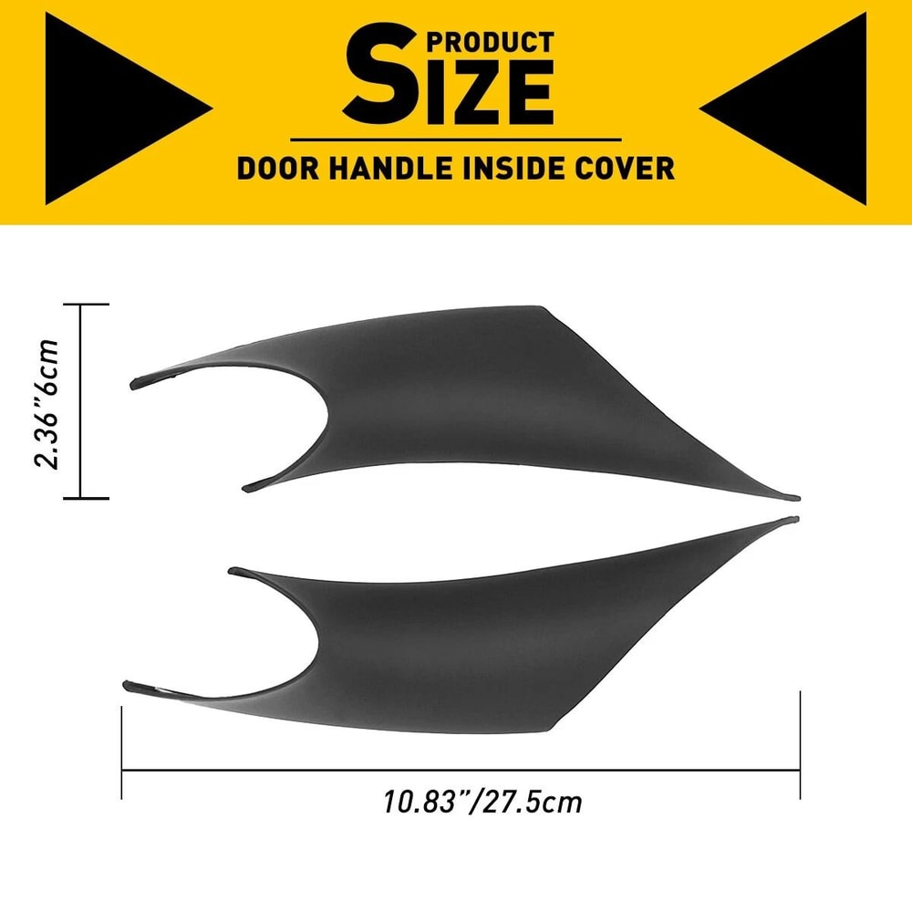Front Left Right Inner Door Handle Protect Case ABS Inside Cover Black Interior Trim Set 1