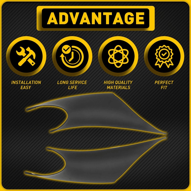 Front Left Right Inner Door Handle Protect Case ABS Inside Cover Black Interior Trim Set 2