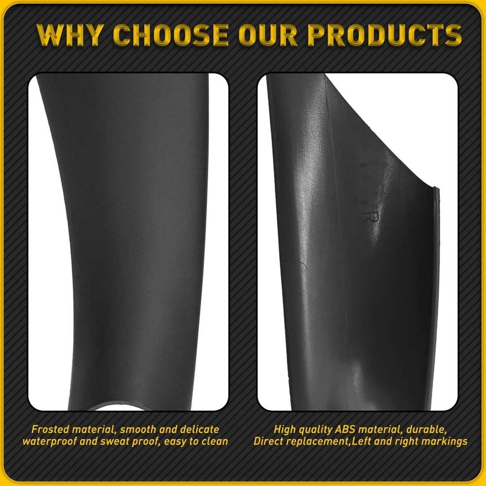 Front Left Right Inner Door Handle Protect Case ABS Inside Cover Black Interior Trim Set 3