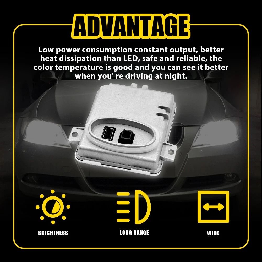 Ballast Module For HID Headlight Waterproof Ignition Control Stable Output OEM Fit Replacement 7