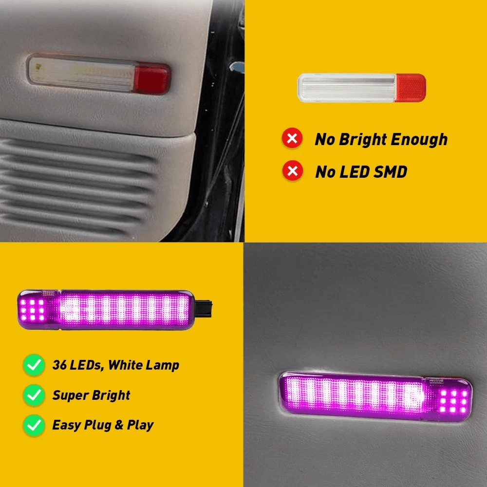 Purple Pair LED Door Courtesy Light Waterproof ABS Housing PC Lens Easy Install 5