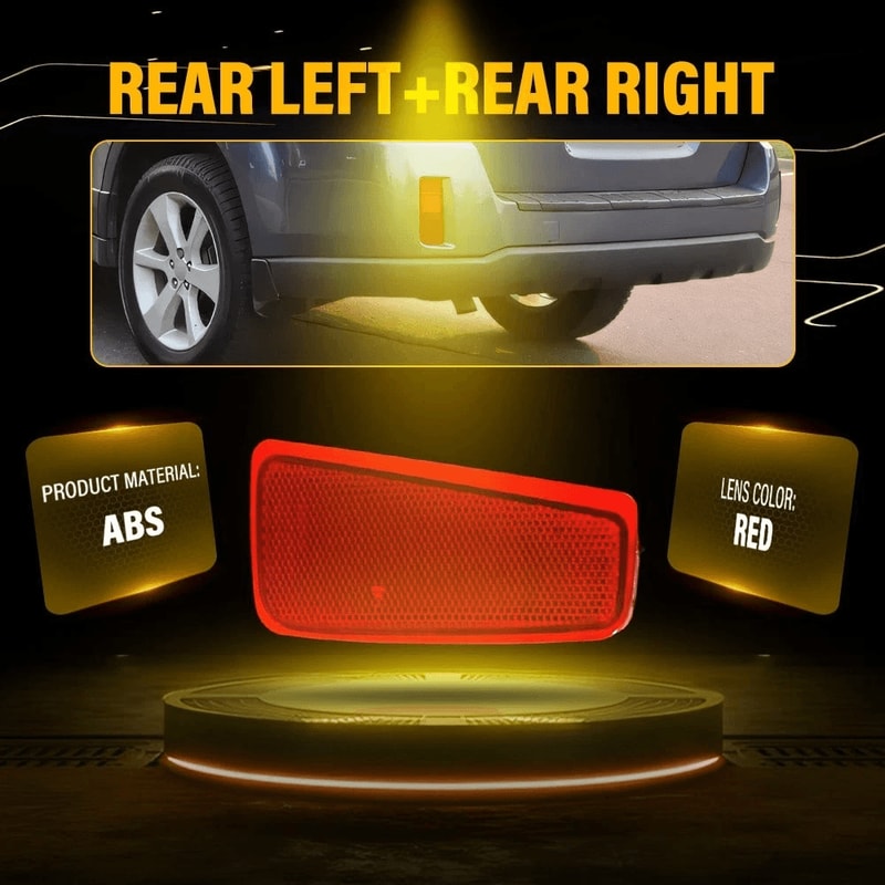 Rear Bumper Bar Reflector Kit Red Lens Light For Perfect Car Fit 6