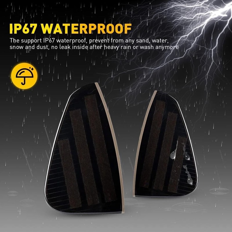 Smoked Lens Corner Signal Lights Housing Waterproof Parking Marker Light 6