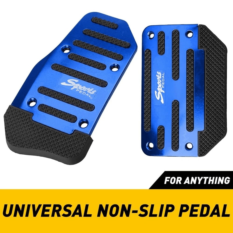 Aluminum Alloy Automatic Blue Gas Brake Pedal Pad Cover Set 1