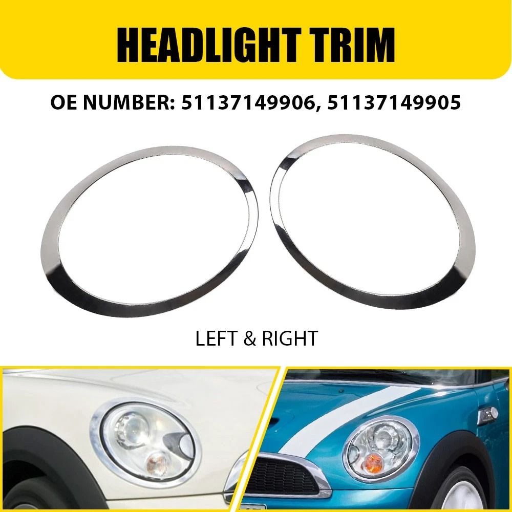 Durable Front Headlight Bezel Trim Perfect Fit For Your Vehicle 9
