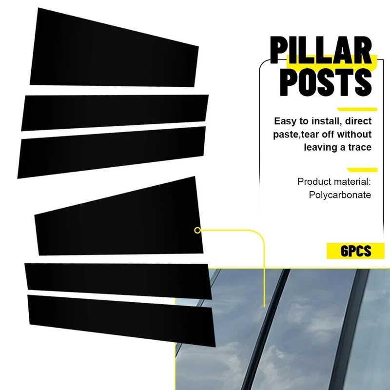 Gloss Black Door Window Trim Cover Pillar Posts 1