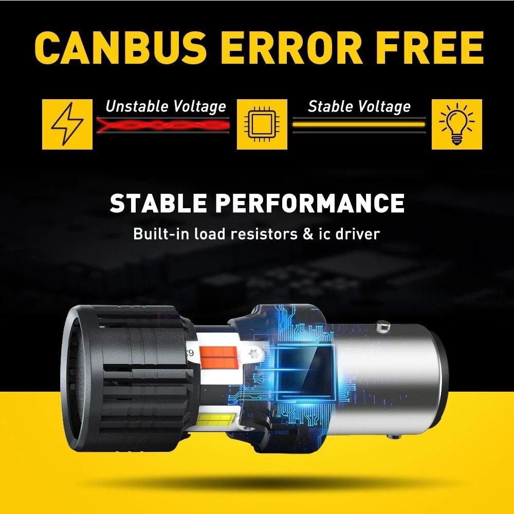 Switchback LED Front Turn Signal Bulbs Parking DRL Light White Amber 4