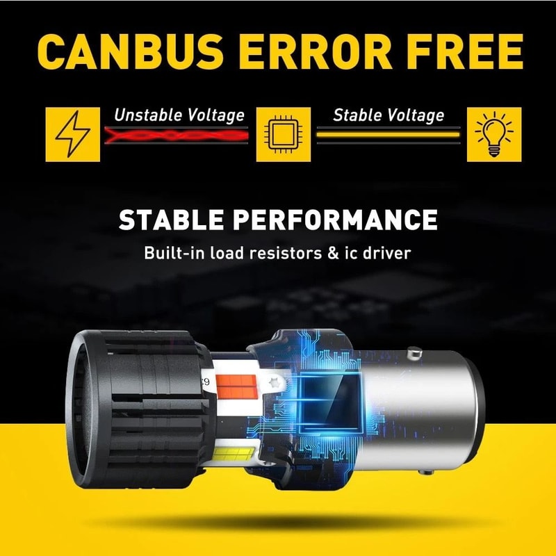 Switchback LED Front Turn Signal Bulbs Parking DRL Light White Amber 4