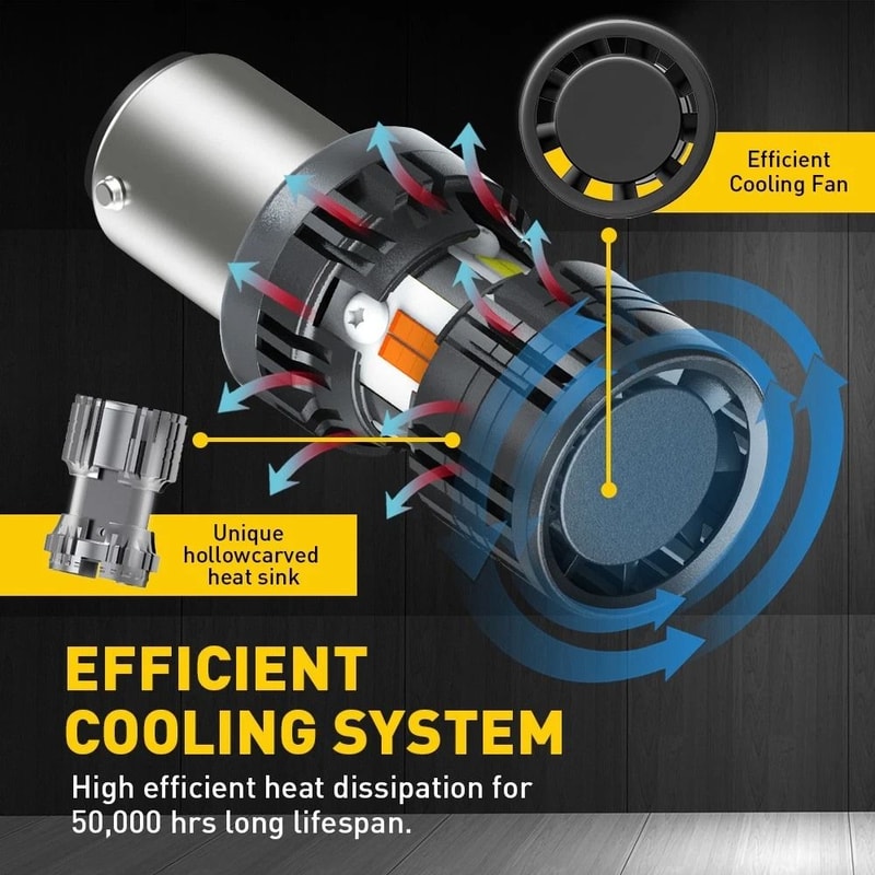 Switchback LED Front Turn Signal Bulbs Parking DRL Light White Amber 5