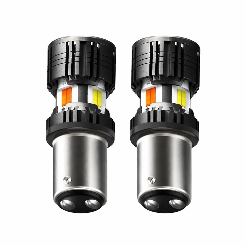 Switchback LED Front Turn Signal Bulbs Parking DRL Light White Amber 0