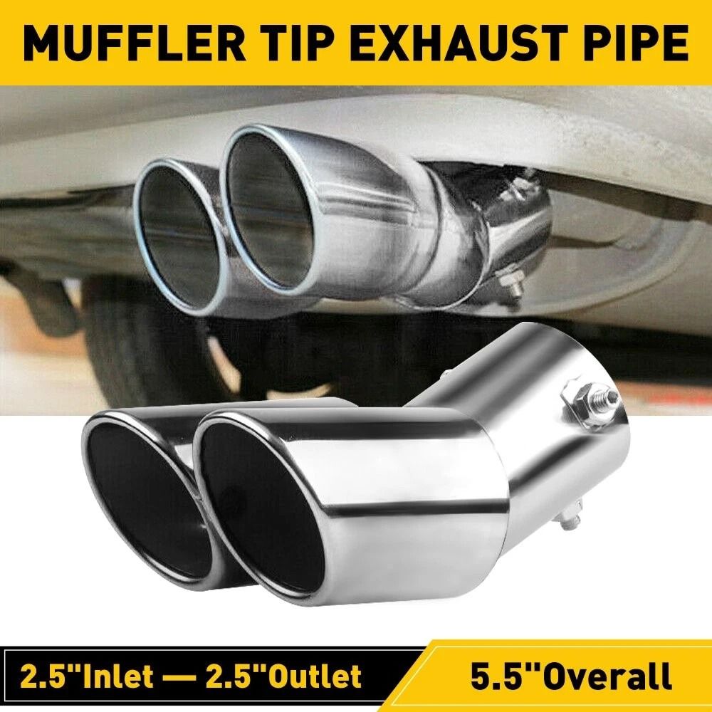 Chrome Stainless Steel Muffler Pipe Universal Car Exhaust Tail Pipe 1